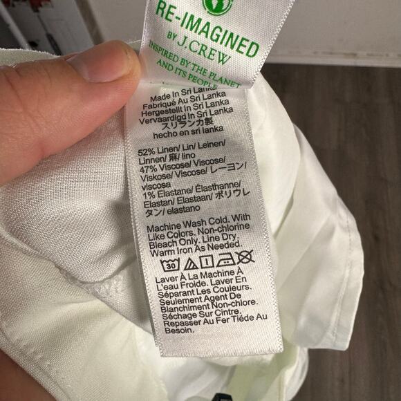 J Crew Linen Blend Wide Leg Pleated Trouser Workwear Pants US Women's 10 New - Picture 5 of 7